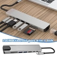thumbnail image 3 of SGACAI Adaptador de concentrador de 100 m con suministro de energía tipo C, estación de acoplamiento liviana de ocho pulgadas, diseño doble para EE. UU., expansión de acoplamiento W8w8 USB, 3 of 6