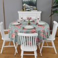 thumbnail image 2 of Pioneer Flower Floral Print Pattern Round Tablecloth 60"x60",Wrinkle Wipeable Table Cloth for Kitchen Dining Room Picnic Patio Party, 2 of 6