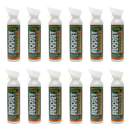 (12 pack) Boost Oxygen Portable Canned Oxygen, Sport Orange, 10L