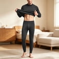 thumbnail image 2 of Frnrwgo Men's Thermal Underwear Set Fleece Lined Stand Collar Long Sleeve Base Layer XXS-XXL for Winter, 2 of 8