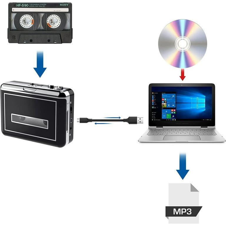DIGITNOW Portable Cassette Player Converter, Convert Tapes to MP3 Walkman 