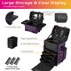 thumbnail image 4 of Byootique Purple 2in1 Rolling Makeup Case Soft Sided Cosmetic Organizer Drawers Byootique Modern, 4 of 11