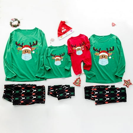 

KEUSN Christmas Print Matching Family Christmas Pajamas Set