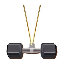 ZCSKFIN Fitness Gym Themed Christmas Ornament, Wooden Workout Design for Tree or Shelf Display, Santa Sport Figure for Athletic Holiday Decor and Themed Festive Accents