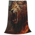 thumbnail image 2 of Honeii Cool Flame Lion A Print Fleece Blanket - Throw Blanket for Bed, Sofa, Couch, Camping, and Travel , Microplush Ultra Soft Warm Blanket-80"x60", 2 of 7