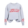 thumbnail image 4 of Fiaer Christmas Sweatshirts for Women Letter Bow Graphic Plus Size Pullover Crew Neck Casual Fashion Long Sleeve Tops Light Gray XXL, 4 of 4