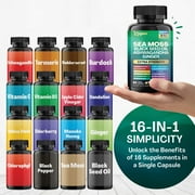 Ultimate Wellness Trio: Sea Moss, Shilajit, Collagen with Black Seed Oil, Ashwagandha, Turmeric, Bladderwrack, Burdock, Ginger, Vitamin C/D3, Elderberry, Dandelion, Yellow Dock, Chlorophyll, Rhodiola