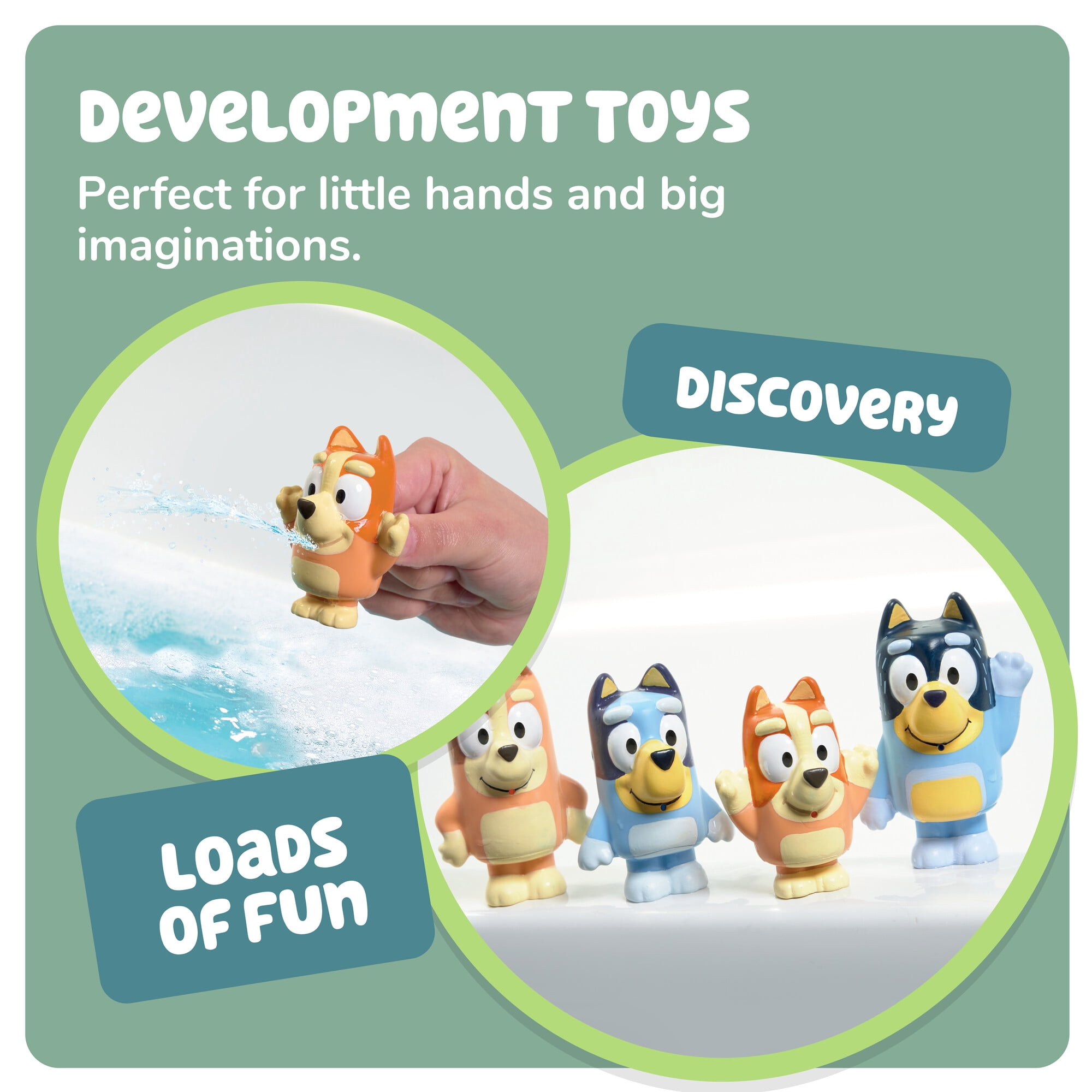TOMY Toomies Bluey Family Bath Squirters – Toddler Water Toys, 18 months and up