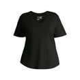 thumbnail image 3 of Terra & Sky Women's Plus Size Short Sleeve V-Neck T-Shirt, 3 of 6