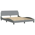 thumbnail image 3 of vidaXL Bed Frame with Headboard Platform Mattress Foundation Bedroom Fabric, 3 of 8
