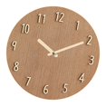 thumbnail image 3 of Reloj colgante redondo sin tictac, decorativo, de pared, silencioso Marrón, 3 of 8