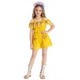 thumbnail image 6 of HNMKIU Halloween Clothes Girls Off Shoulder Mexican Folk Jumpsuit Rose Day Of The Dead Outfit Elegant Fancy Dress Party Wear Yellow,5-6 Years, 6 of 7