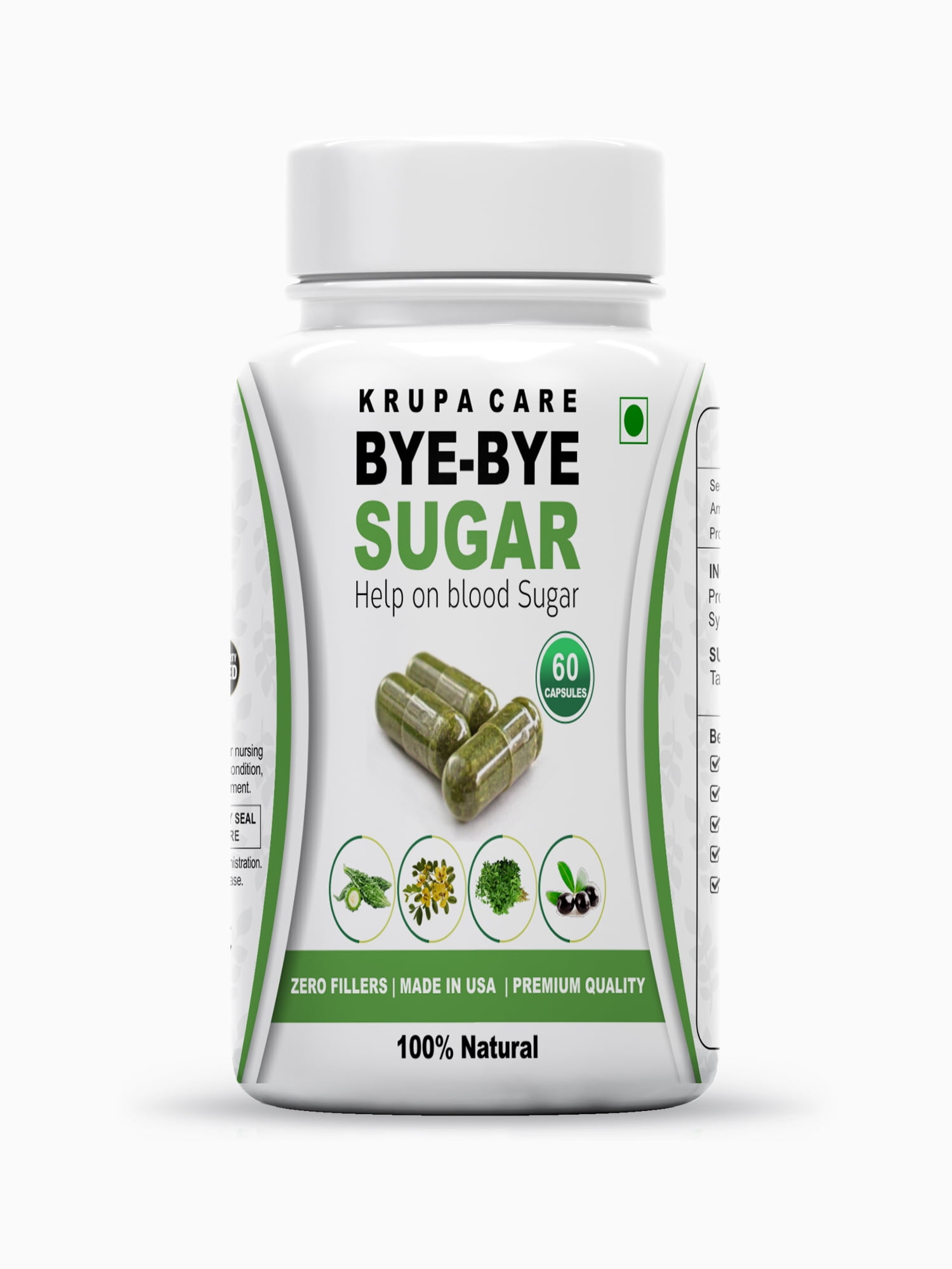 Bye Bye Sugar Capsules-60,Helps Lower Blood Sugar