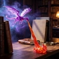 thumbnail image 3 of LED‑Flame 3D‑Printed Plastic Fire‑Dragon Book Nook Shelf Decor, Multi‑Color Mythical Sculpture Ornament For Reading Corner, Desk And Collector Display, 3 of 6