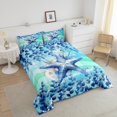 thumbnail image 4 of Erosebridal Child Starfish Bedding Full Comforter Set, Marine Seashell Down Comforter, Striped Decoration, Reversible 3 Pieces, 4 of 7