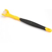 Triple Head Dog Toothbrush Plastic Material Multi-Color Pet Toothbrush Set for Small Medium and Large Dog,Yellow+Black, as the description