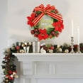 thumbnail image 2 of EWASWON Christmas 12 Inch Red Artificial Christmas Wreath, Plastic Holiday Decor for Front Door & Indoor Wall Hanging, Festive Xmas Wreath, 2 of 6