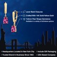 thumbnail image 2 of Gem Stone King 14K Yellow Gold Pure Pink Mystic Topaz Dangle Earrings for Women | 1.64 Cttw | Gemstone November Birthstone | Pear Shape 7X5MM, 2 of 6