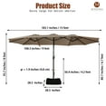 thumbnail image 6 of 15ft Large Patio Umbrellas with Base Included, Outdoor Double-Sided Rectangle Market Umbrella with Crank Handle, for Pool Lawn Garden, 6 of 8