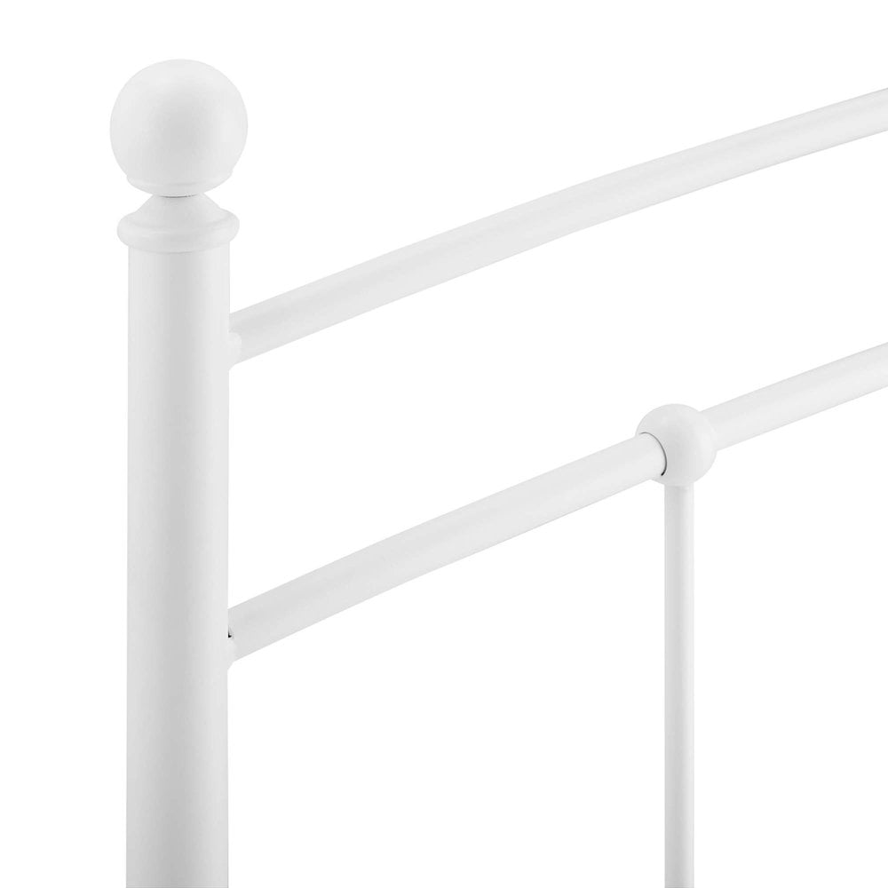 Modway Abigail Modern Farmhouse Twin Metal Spindle Headboard in White