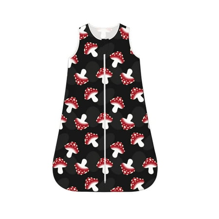 

Honeii Cartoon Mushroom Print Unisex Babies Sleepbag Wearable Blanket Baby Sleeveless Sleeping Bag-X-Large
