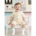 thumbnail image 5 of BemeyourBBs Newborn Baby Girl Summer Clothes Knit One Piece Romper Outfits Infant Crew Neck Short Sleeve Snap Button Knit Jumpsuit, 5 of 9
