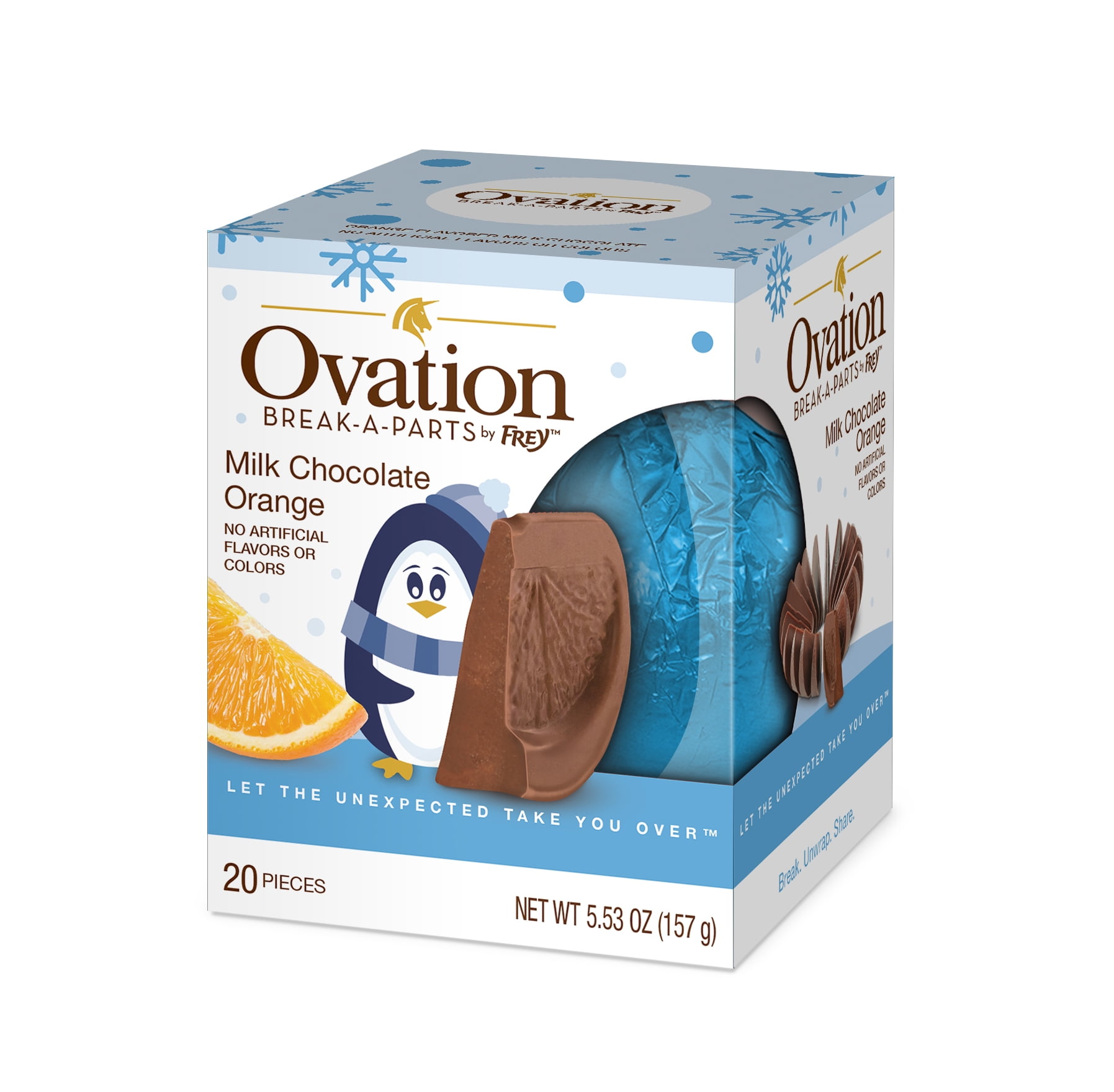 Ovation Break-a-Parts, Milk Chocolate Orange, 5.53 oz, 20 Pieces
