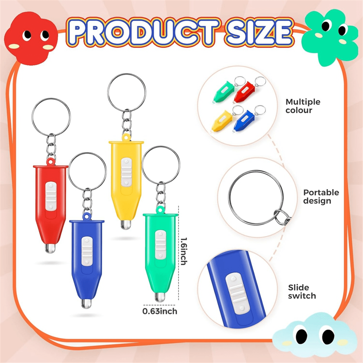 100 Pcs Mini Keychain Flashlight LED Flashlight Keychain for Emergency Hiking Camping Favors Outdoor Equipment