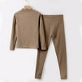 thumbnail image 5 of Aihuaihua Thermal Underwear for Women Set 2 Piece Pajamas Warm Loungewear Set Neck Shirt Crop Leggings Fall Winter Soft Long Johns Sleepwear Outfits, 5 of 8