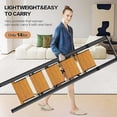 thumbnail image 2 of Spaco 5 Steps Black Wood Aluminum Handrails, Grain Color Aluminum Ladder, Foldable Step Stool with Aluminum Wide Pedals, Aluminum Ladder, Orange, 2 of 7
