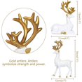 thumbnail image 3 of 2 Styels 3d Geometric Deers Statues White Reindeer Sculptures With Antlers Figurine Decoration Home Office Table Ornament, 3 of 4