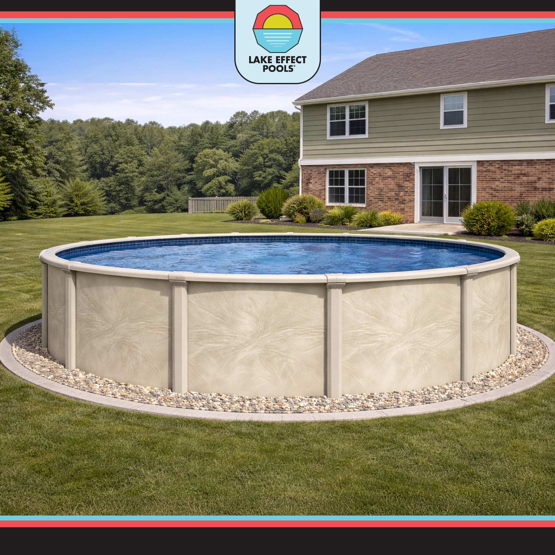 Lake Effect Pools Forever 27' Round x 54" Resin Protected Steel Wall Above Ground Swimming Pool