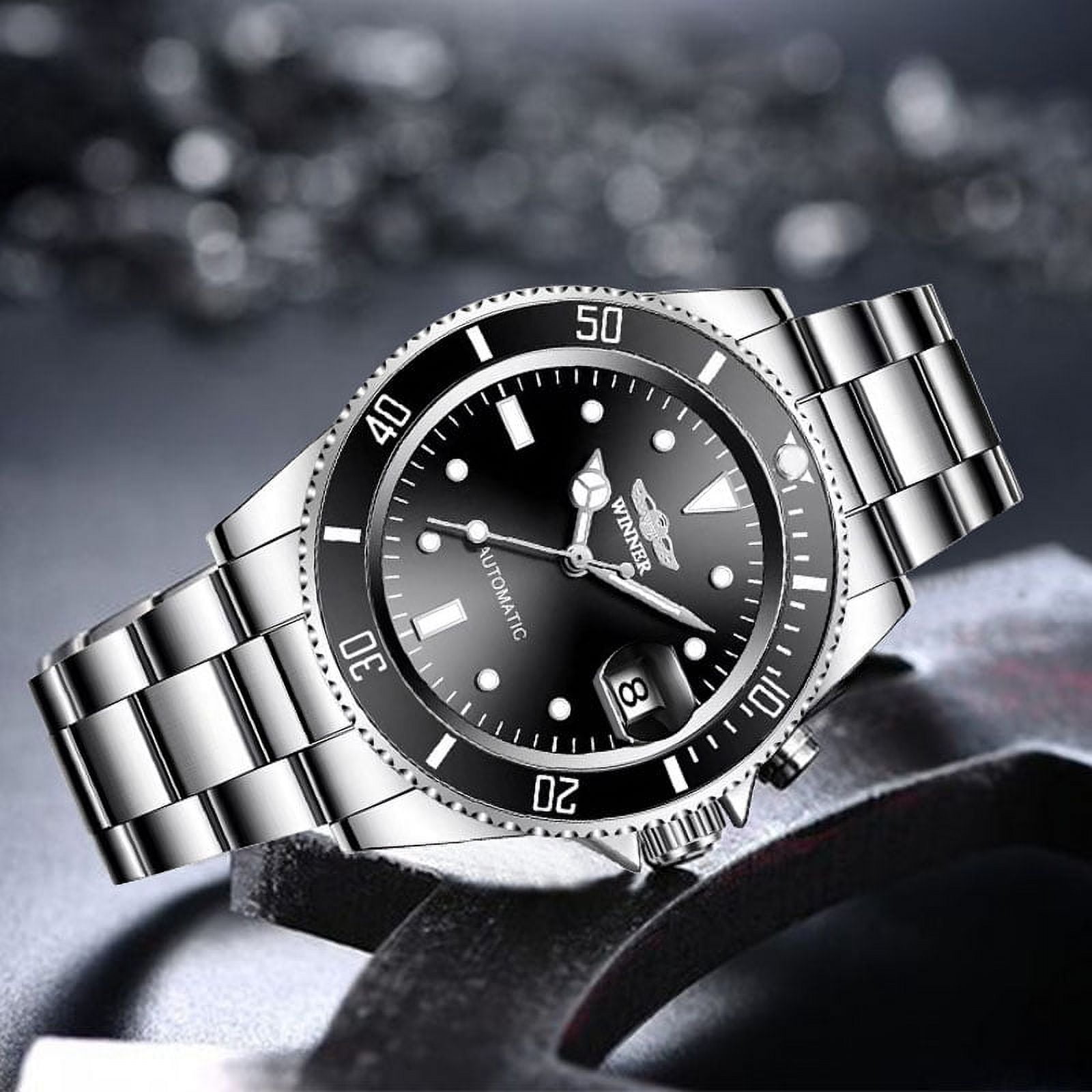 VIGOROSO Men's Watch Automatic Mechanical Watches Luxury Classic Business Sports Watch Stainless Steel Date Luminous AUTO Selfwind Wristwatch Men