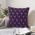 thumbnail image 4 of KLL Cute Flamingo Decorative Throw Pillow Covers Velvet Soft for Couch Sofa Bedroom Living Room Outdoor (No pillow core)- 16"x16", 4 of 5