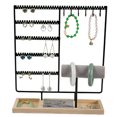 thumbnail image 2 of Yesbay Jewelry Storage Rack Jewelry Display Stand Detachable Wooden Base Bracelet Necklace Watch Earrings Organization Holder Stable Structure Jewelry Organizer, 2 of 8