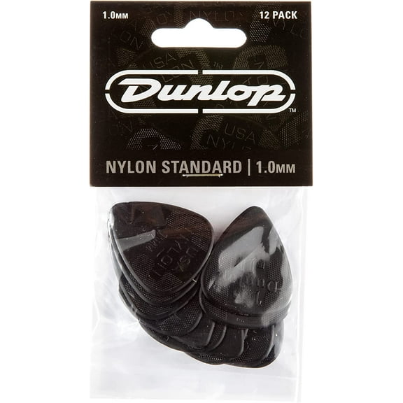 Dunlop 44P1.0 Nylon Standard, Black, 1.0mm, 12/Player's Pack