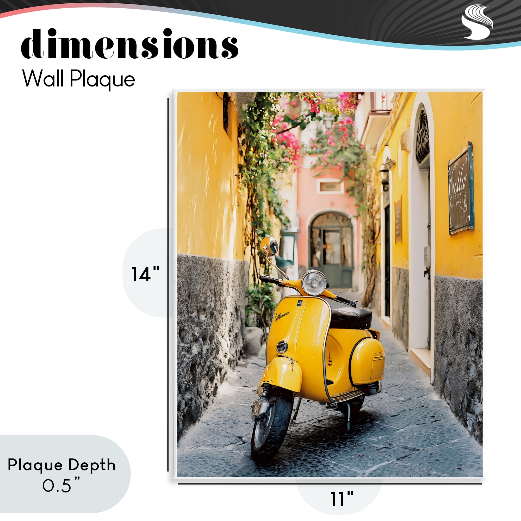 Stupell Industries Yellow Moped in Alley Wall Plaque Art, design by Franklyn Gregory