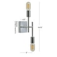 thumbnail image 3 of JONATHAN Y Turing 18.7" 2-Light Metal LED Wall Sconce, Chrome, 3 of 7