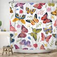 thumbnail image 2 of SUNOLIFE Butterfly Shower Curtain,Colorful Moth Fabric Bathroom Curtain with Hooks,47x64 in, 2 of 4