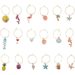 Wine Glass Rings Gold Wine Glass Charms Ring Hoops Gold Wine Charms BULK  Findings Wholesale 100pcs
