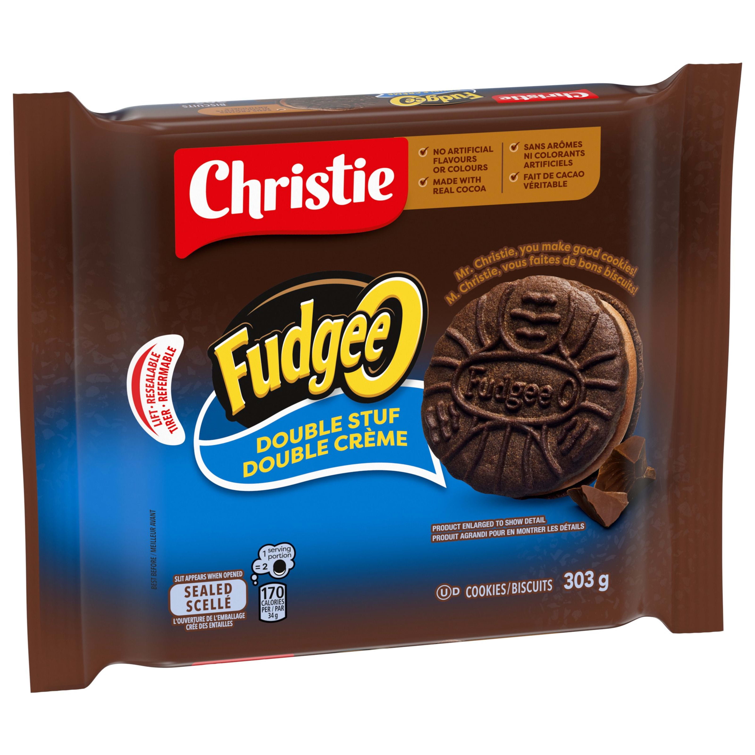 Fudgee-O Double Stuf Crème Filled Sandwich Cookies, 303 g