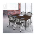 thumbnail image 3 of Regency Kee 66 x 24 in. Folding Training Seminar Table- Neo Walnut Top, Black Legs, 3 of 9