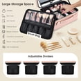 thumbnail image 3 of Estuche de maquillaje Faquenc Leather con espejo iluminado por LED y soporte para brochas, 3 of 9
