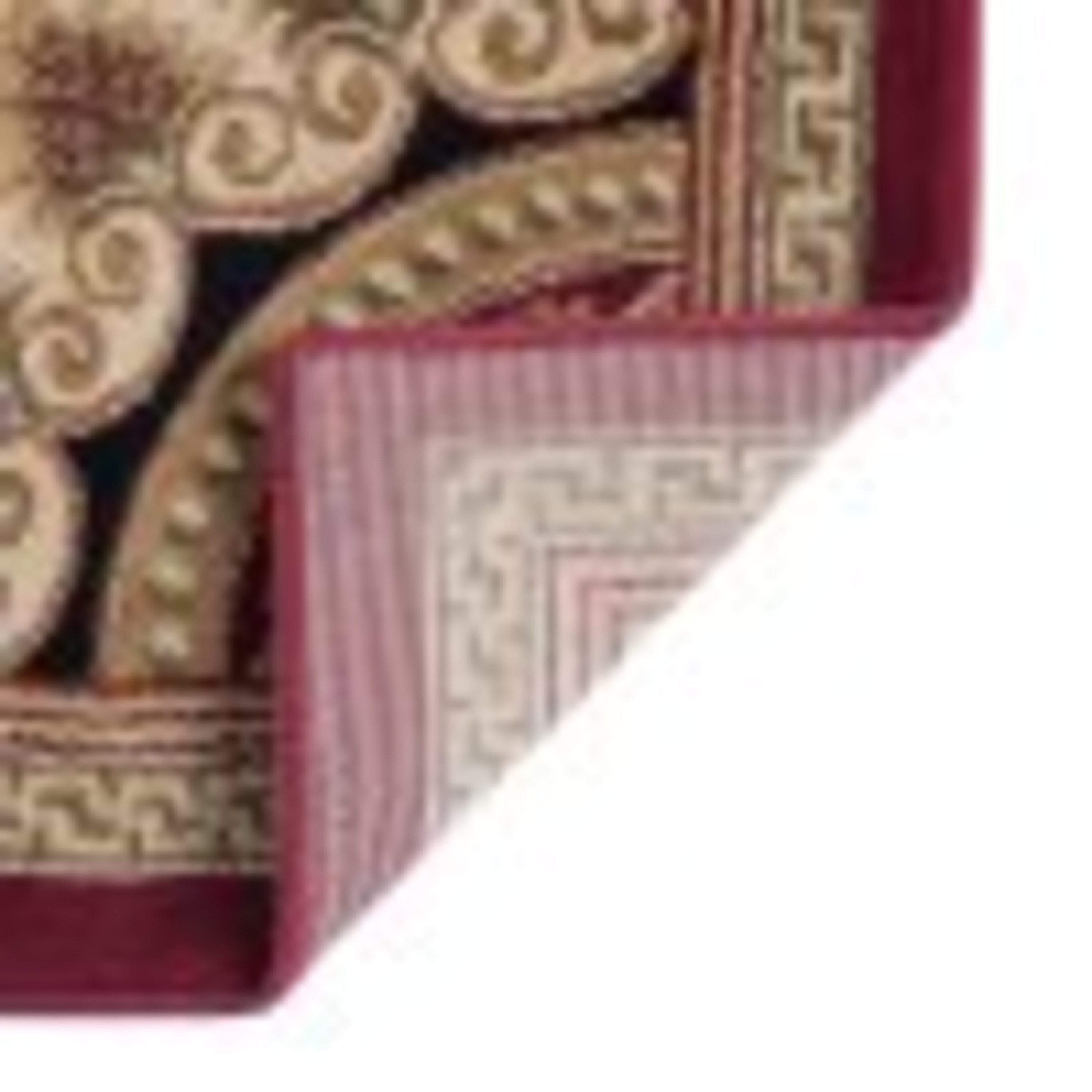 Sensation Traditional 5' x 7' Red and Beige Polypropylene Indoor Area Rug