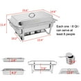 thumbnail image 4 of ROVSUN 8 Qt 4Pack Full Size Stainless Steel Chafing Dishes Buffet Set, Silver Rectangular Catering Chafer Warmer Set with Trays Pan Lid Folding Frame for Kitchen Party Banquet Dining, 4 of 7