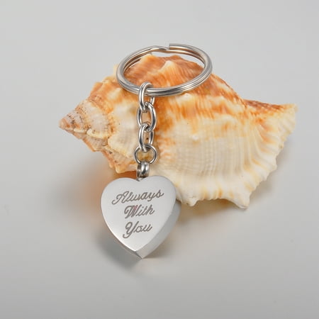 - ALWAYS WITH YOU Heart Cremation Jewelry Ashes Keepsake Memorial Urn Key Chain