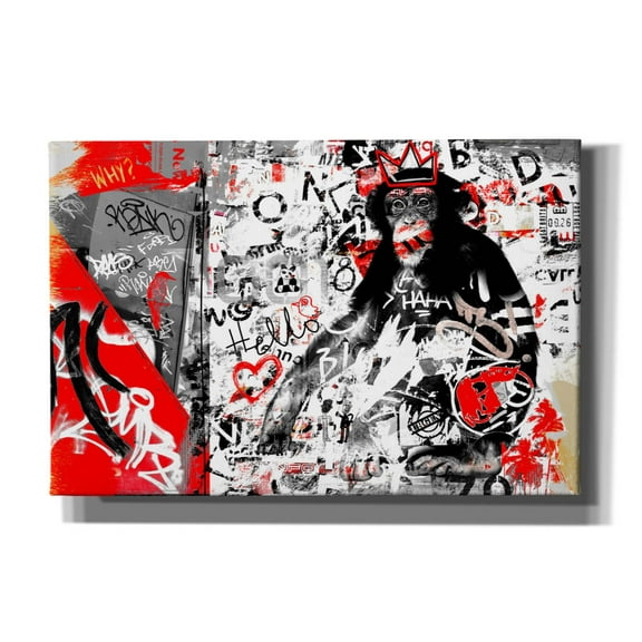Epic Graffiti 'Monkey Street Art' by Irena Orlov, Canvas Wall Art, 18"x12"