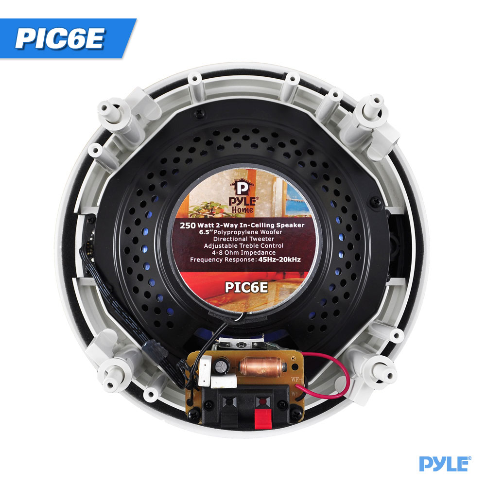 Pyle Audio 6.5 Inch 2 Way 250W Flush Mount Hi Fi In Wall Ceiling Speakers, Pair - image 2 of 4
