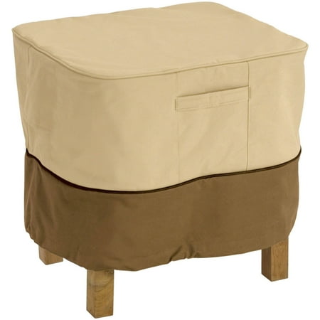 Classic Accessories Veranda Square Patio Ottoman and Table Furniture Storage Cover, fits up to 26"L x 26"W