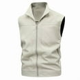 thumbnail image 4 of COSFO Lightweight Vest for Men Solid Zip Up Work Jacket Casual Outdoor Photographer Sleeveless Loose Men Outerwear Vests, 4 of 5